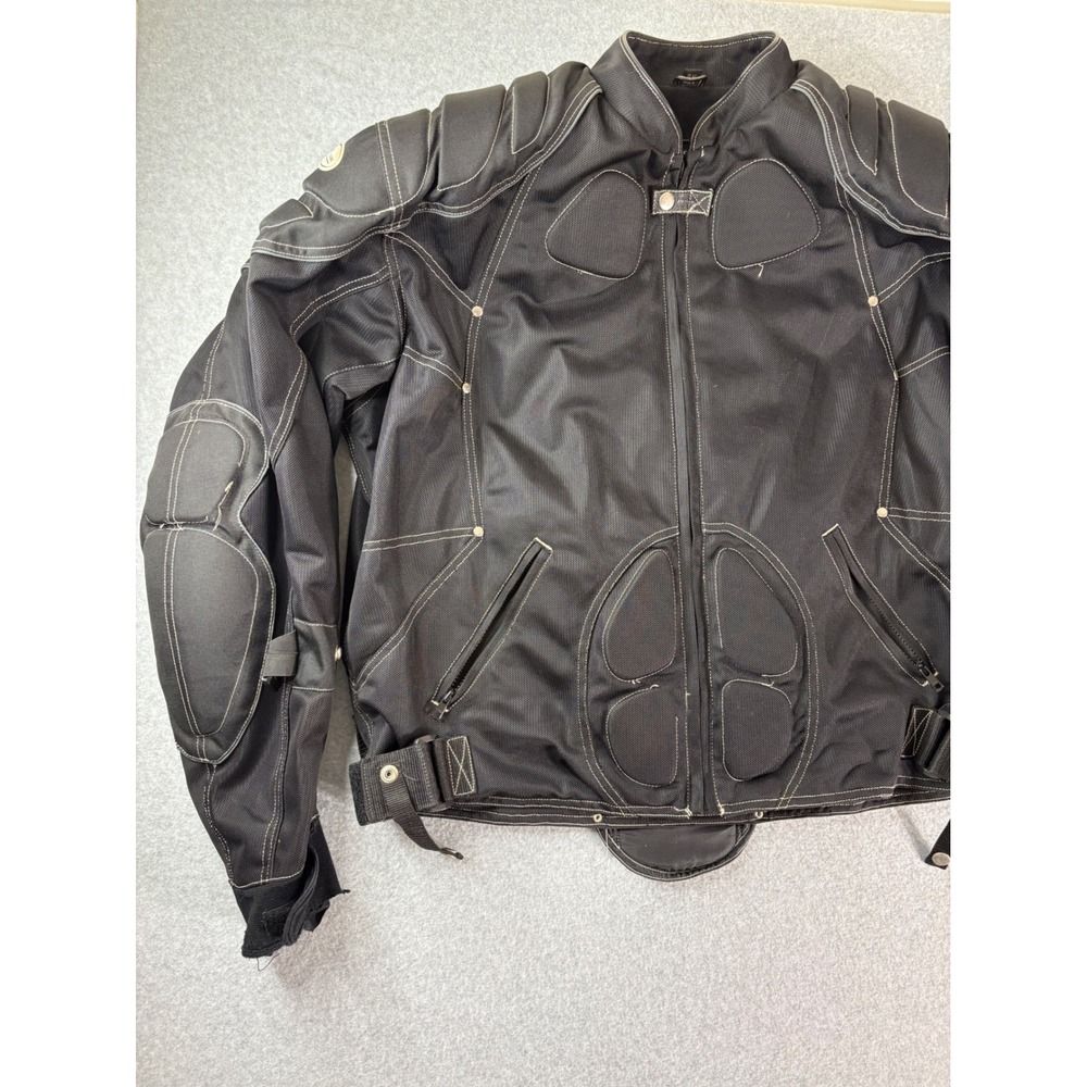 First Racing Motorcycle Jacket Black Mesh Armored Padded Riding Mens 3X Large